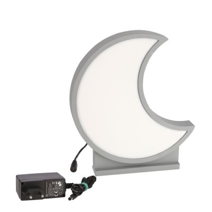 LED Lasten pöytälamppu MOON LED/12W/230V harmaa