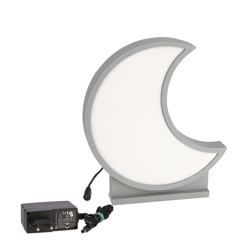 LED Lasten pöytälamppu MOON LED/12W/230V harmaa