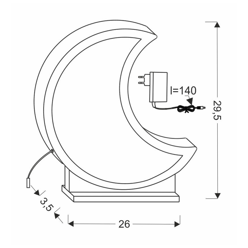 LED lasten pöytälamppu MOON LED/12W/230V, keltainen