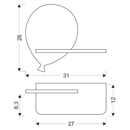 LED Lasten seinävalaisin hyllyllä BALLOON LED/4W/230V keltainen/puu - FSC-sertifioitu