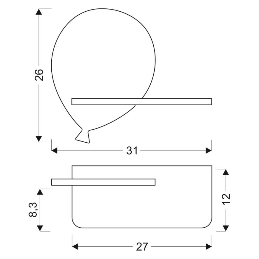LED Lasten seinävalaisin hyllyllä BALLOON LED/4W/230V keltainen/puu - FSC-sertifioitu