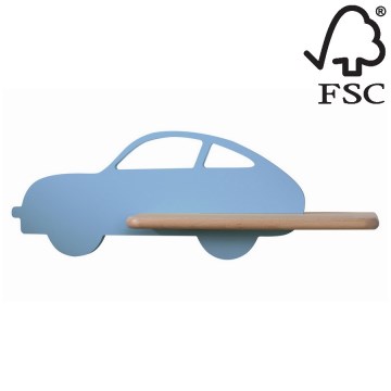 LED Lasten seinävalaisin hyllyllä CAR LED/5W/230V sininen/puu - FSC-sertifioitu