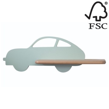 LED Lasten seinävalaisin hyllyllä CAR LED/5W/230V vihreä/puu - FSC-sertifioitu