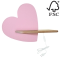LED Lasten seinävalaisin hyllyllä HEART LED/5W/230V pinkki/puu - FSC-sertifioitu