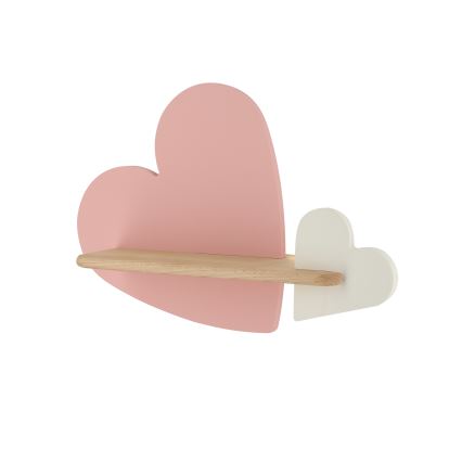 LED Lasten seinävalaisin hyllyllä HEART LED/5W/230V pinkki/valkoinen/puu - FSC-sertifioitu