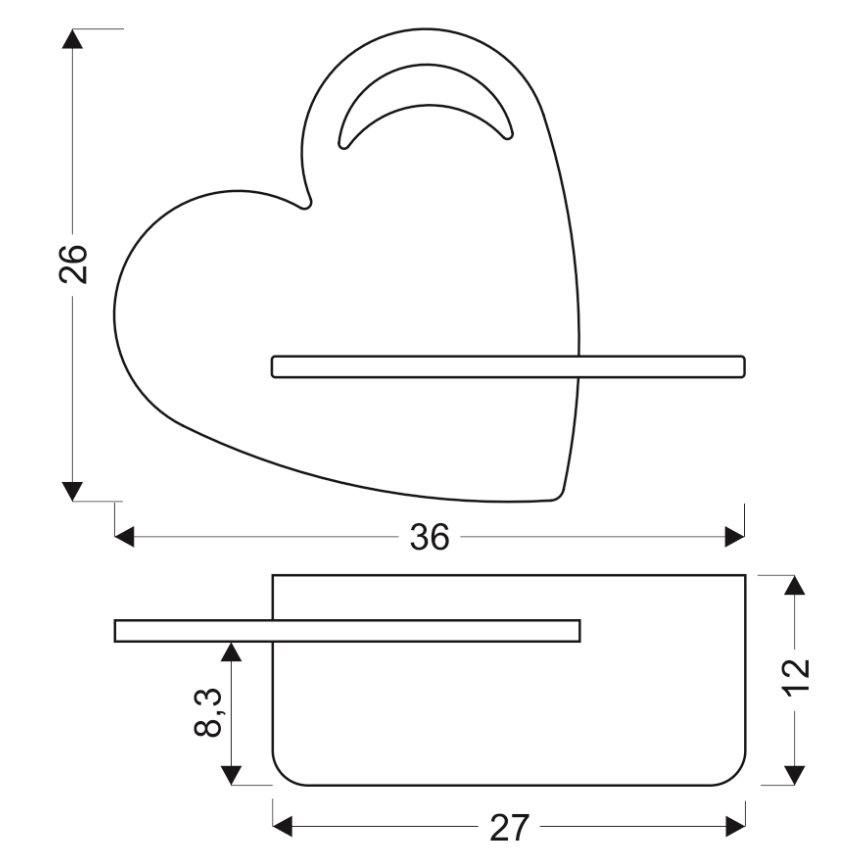LED Lasten seinävalaisin hyllyllä HEART LED/5W/230V sininen/puu - FSC-sertifioitu