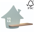 LED Lasten seinävalaisin hyllyllä HOUSE LED/4W/230V vihreä/puu - FSC-sertifioitu
