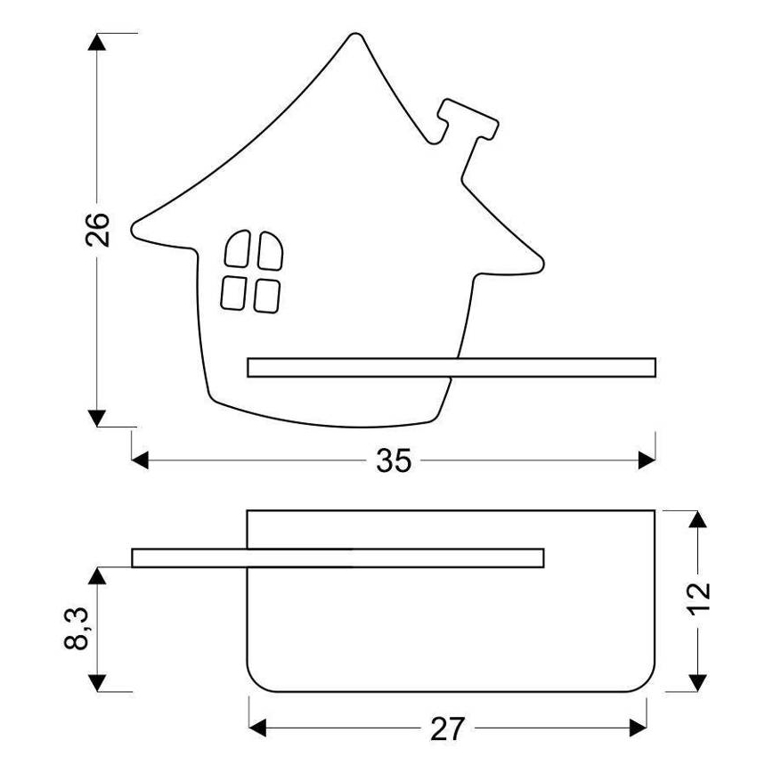 LED Lasten seinävalaisin hyllyllä HOUSE LED/4W/230V vihreä/puu - FSC-sertifioitu