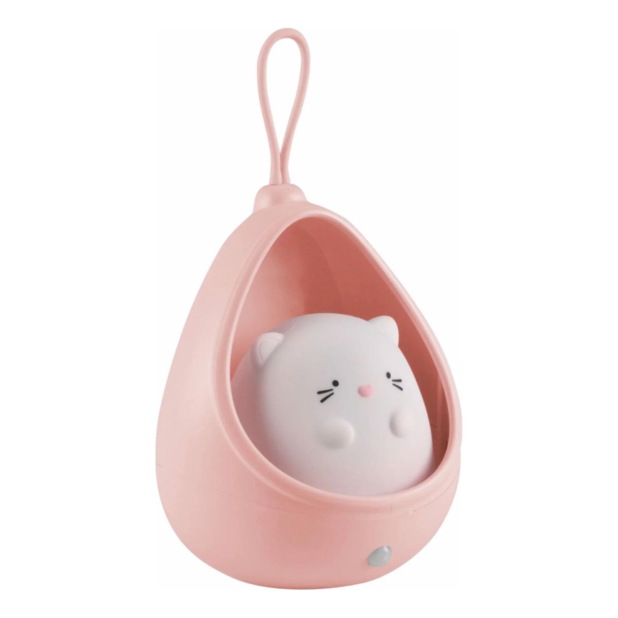 LED Lasten suuntaus kevyt anturilla KITTY LED/0,5W/5V USB 1200 mAh vaaleanpunainen