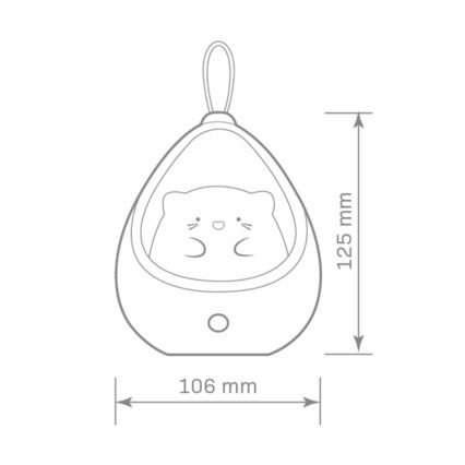 LED Lasten suuntaus kevyt anturilla KITTY LED/0,5W/5V USB 1200 mAh vaaleanpunainen