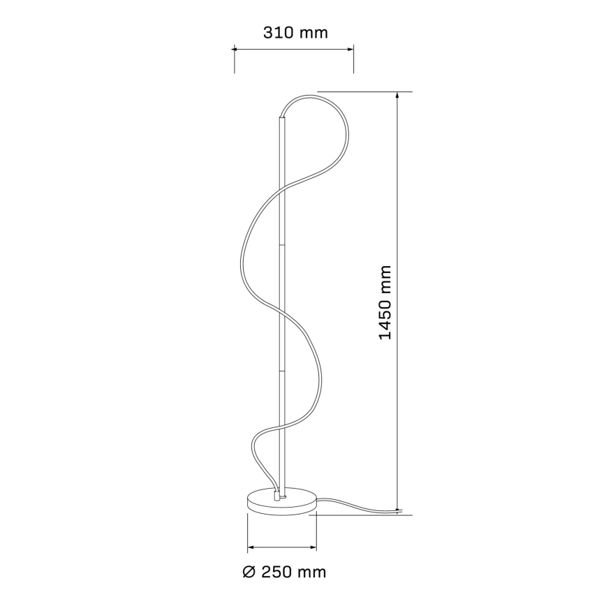 LED-lattiavalaisin EMMA LED/36W/230V musta