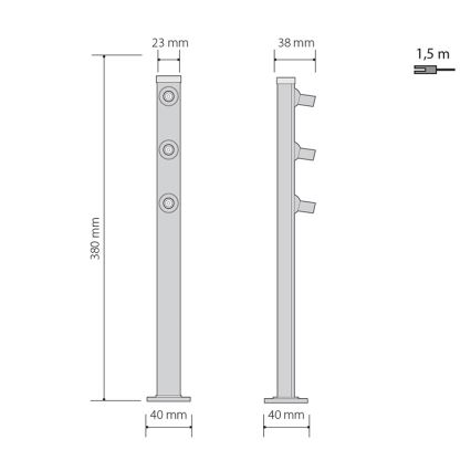 LED-lattiavalaisin PICCO 3xLED/5,4W/500mA
