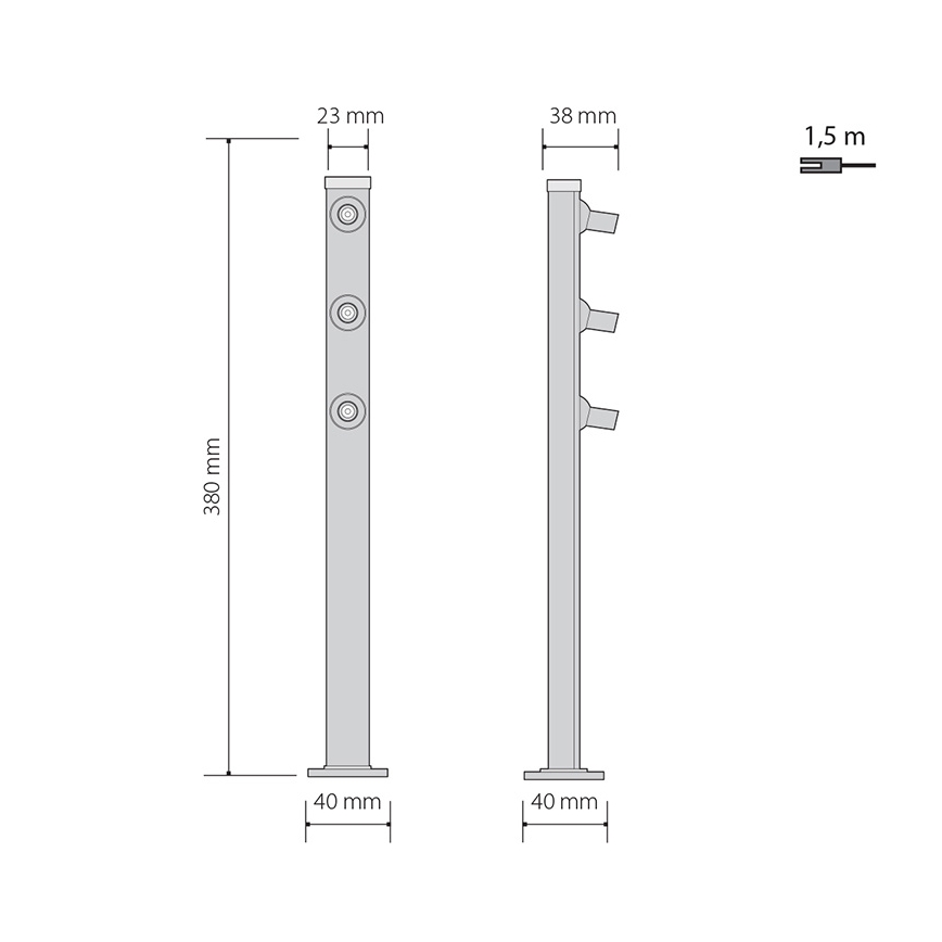 LED-lattiavalaisin PICCO 3xLED/5,4W/500mA