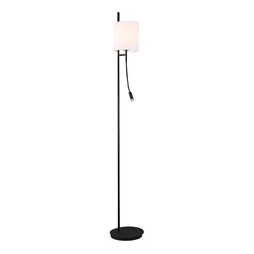LED-lattiavalaisin TOKYO 1xE27/40W/230V + LED/3W musta/valkoinen