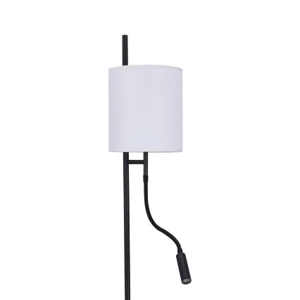 LED-lattiavalaisin TOKYO 1xE27/40W/230V + LED/3W musta/valkoinen