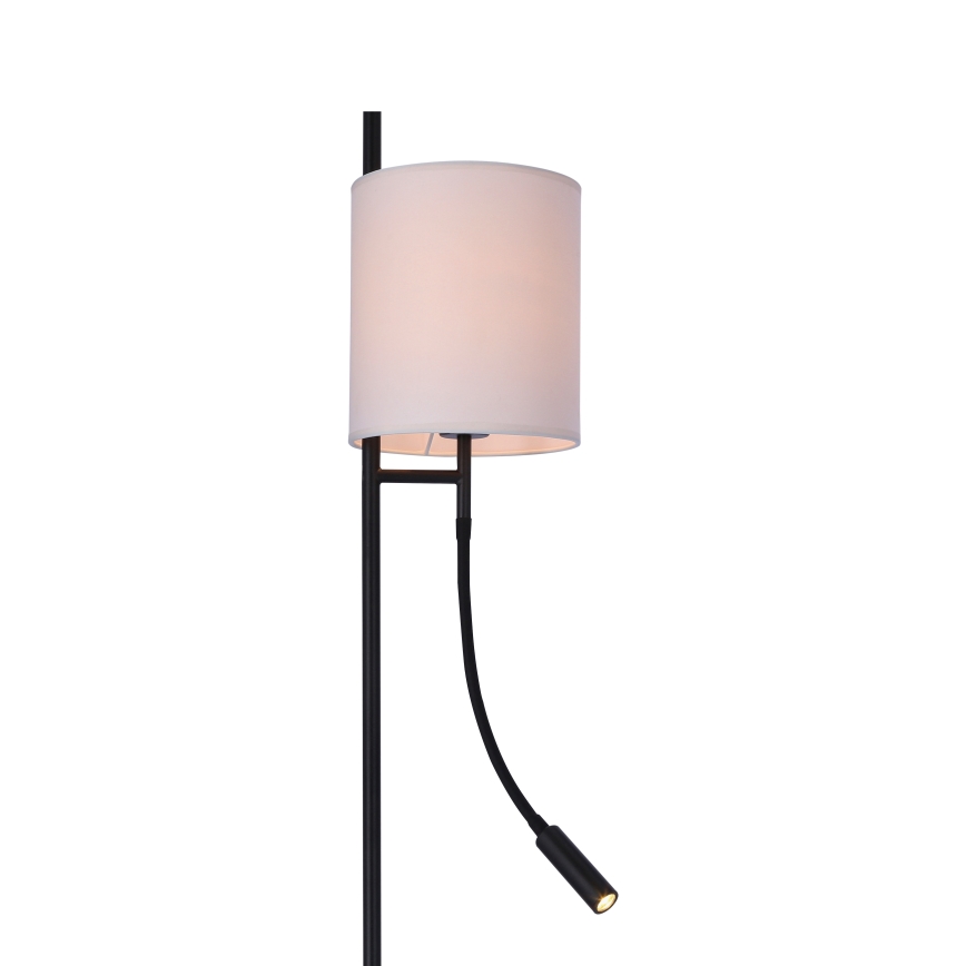 LED-lattiavalaisin TOKYO 1xE27/40W/230V + LED/3W musta/valkoinen