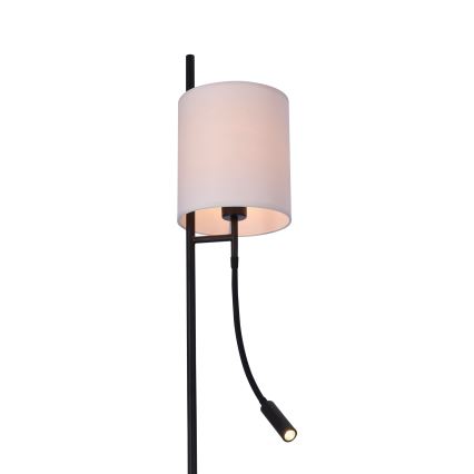 LED-lattiavalaisin TOKYO 1xE27/40W/230V + LED/3W musta/valkoinen