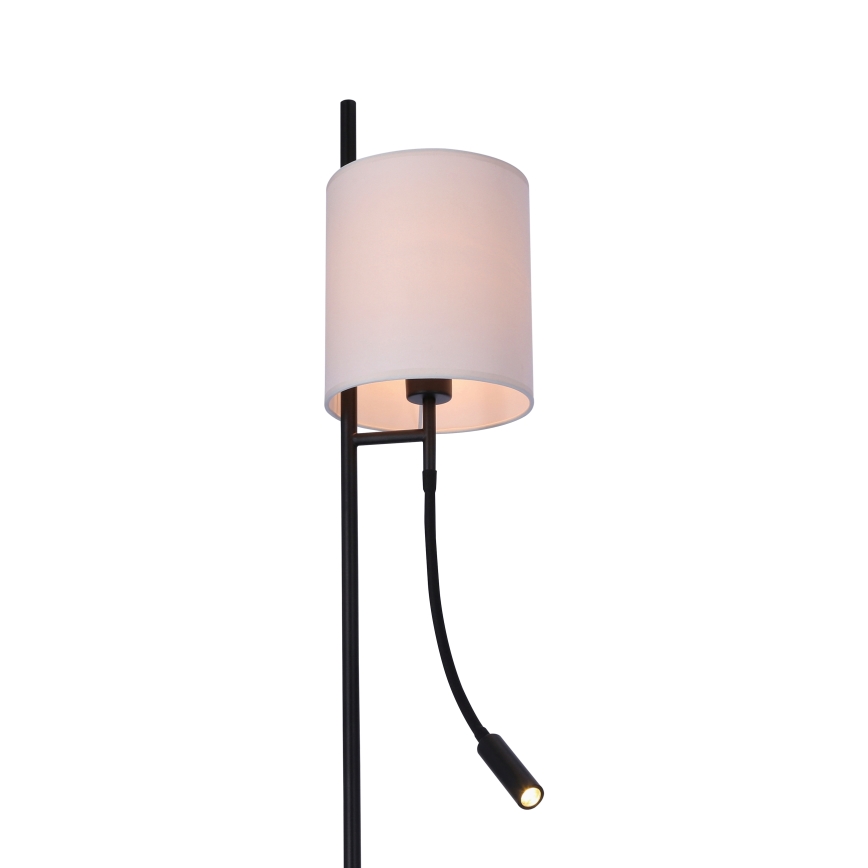 LED-lattiavalaisin TOKYO 1xE27/40W/230V + LED/3W musta/valkoinen