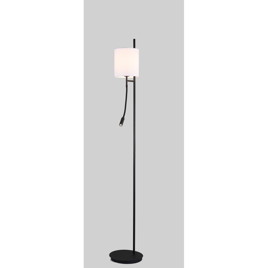 LED-lattiavalaisin TOKYO 1xE27/40W/230V + LED/3W musta/valkoinen