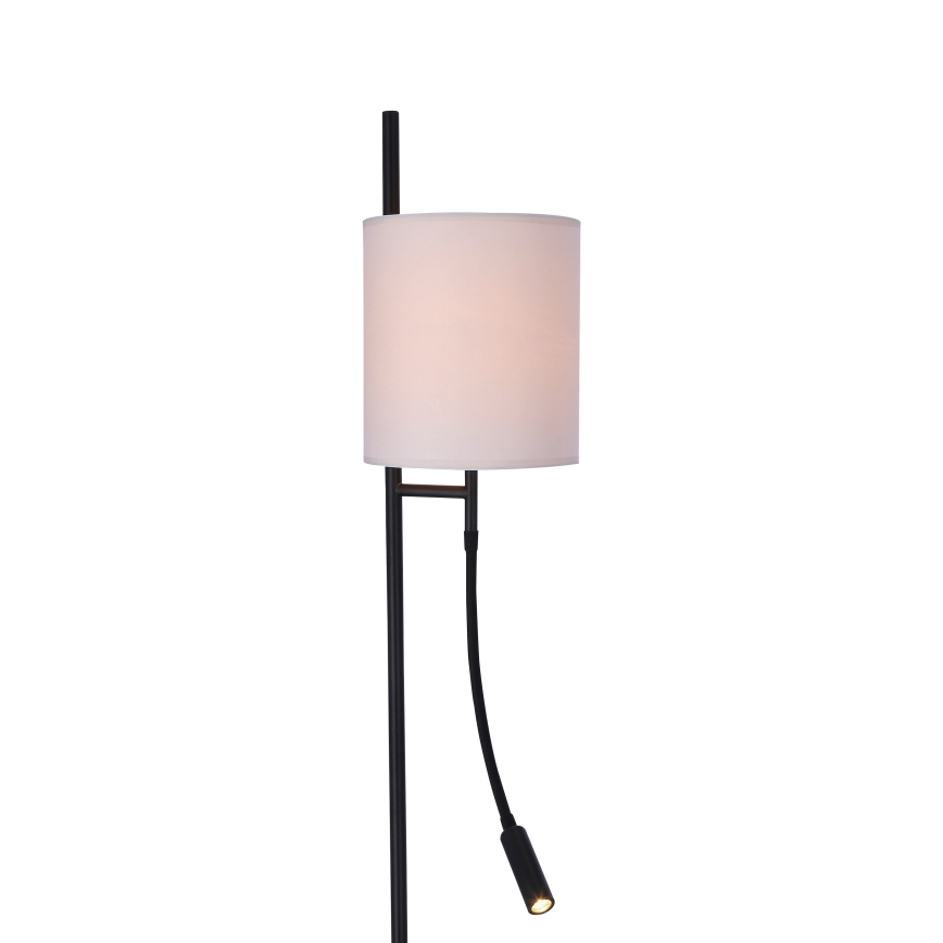 LED-lattiavalaisin TOKYO 1xE27/40W/230V + LED/3W musta/valkoinen