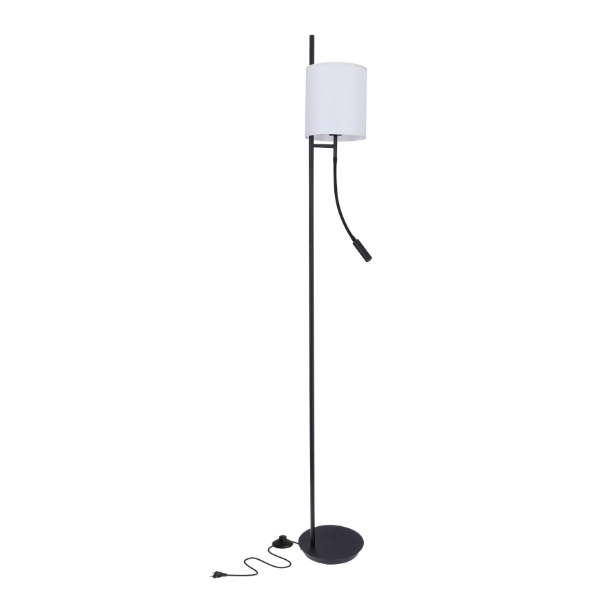 LED-lattiavalaisin TOKYO 1xE27/40W/230V + LED/3W musta/valkoinen