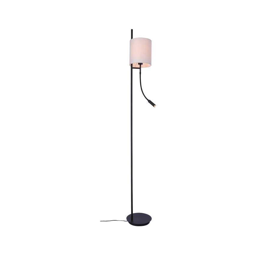 LED-lattiavalaisin TOKYO 1xE27/40W/230V + LED/3W musta/valkoinen