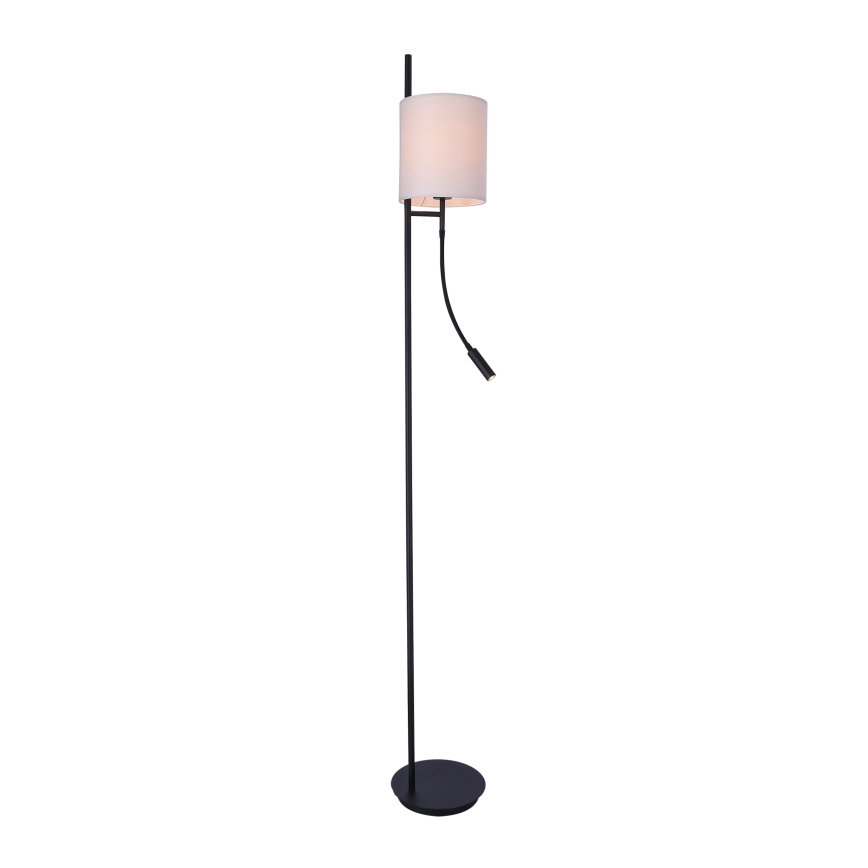 LED-lattiavalaisin TOKYO 1xE27/40W/230V + LED/3W musta/valkoinen
