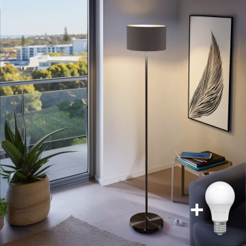 LED-lattiavalaisin TUNJA 1xE27/20W/230V hal. 30 cm musta/ruskea
