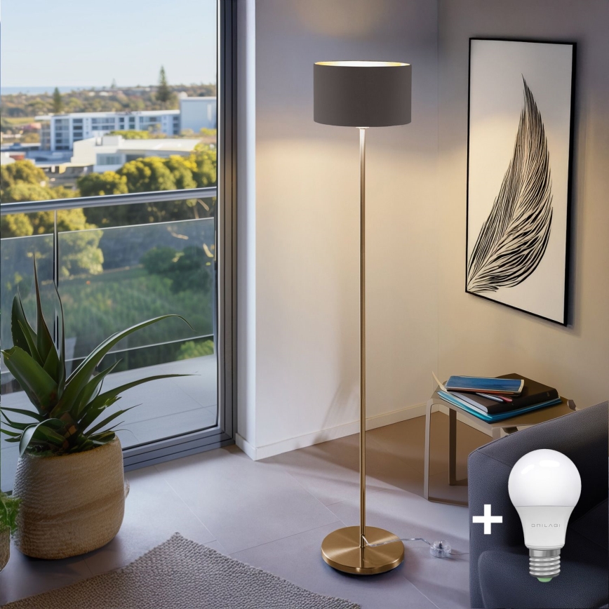 LED-lattiavalaisin TUNJA 1xE27/20W/230V halkaisija 30 cm kulta/ruskea