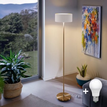 LED-lattiavalaisin TUNJA 1xE27/20W/230V halkaisija 30 cm kultainen/valkoinen