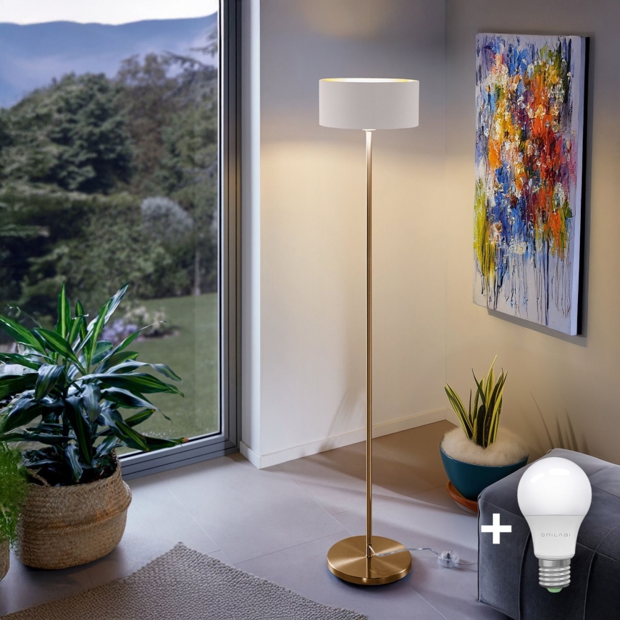 LED-lattiavalaisin TUNJA 1xE27/20W/230V halkaisija 30 cm kultainen/valkoinen