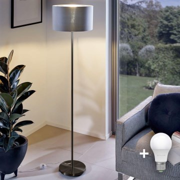 LED-lattiavalaisin TUNJA 1xE27/20W/230V halkaisija 30 cm musta/harmaa