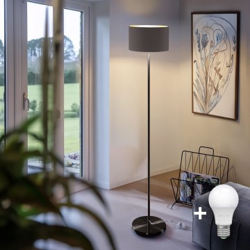 LED-lattiavalaisin TUNJA 1xE27/20W/230V halkaisija 30 cm musta/taupe