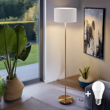 LED-lattiavalaisin TUNJA 1xE27/20W/230V halkaisija 38 cm kulta/valkoinen