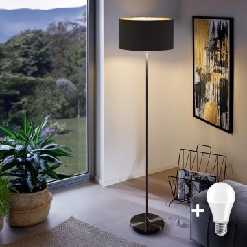 LED-lattiavalaisin TUNJA 1xE27/20W/230V halkaisija 38 cm musta