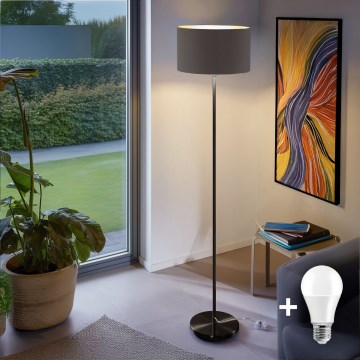 LED-lattiavalaisin TUNJA 1xE27/20W/230V halkaisija 38 cm musta/taupe