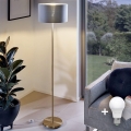 LED-lattiavalaisin TUNJA 1xE27/20W/230V, Ø 30 cm, kulta/harmaa