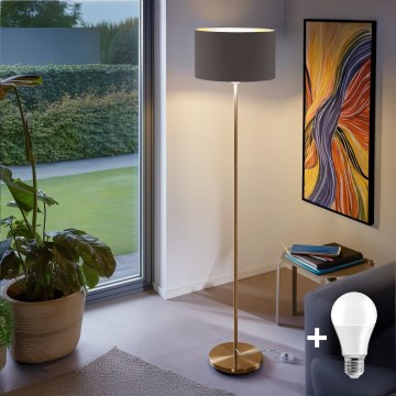 LED-lattiavalaisin TUNJA 1xE27/20W/230V Ø 38 cm kulta/taupe