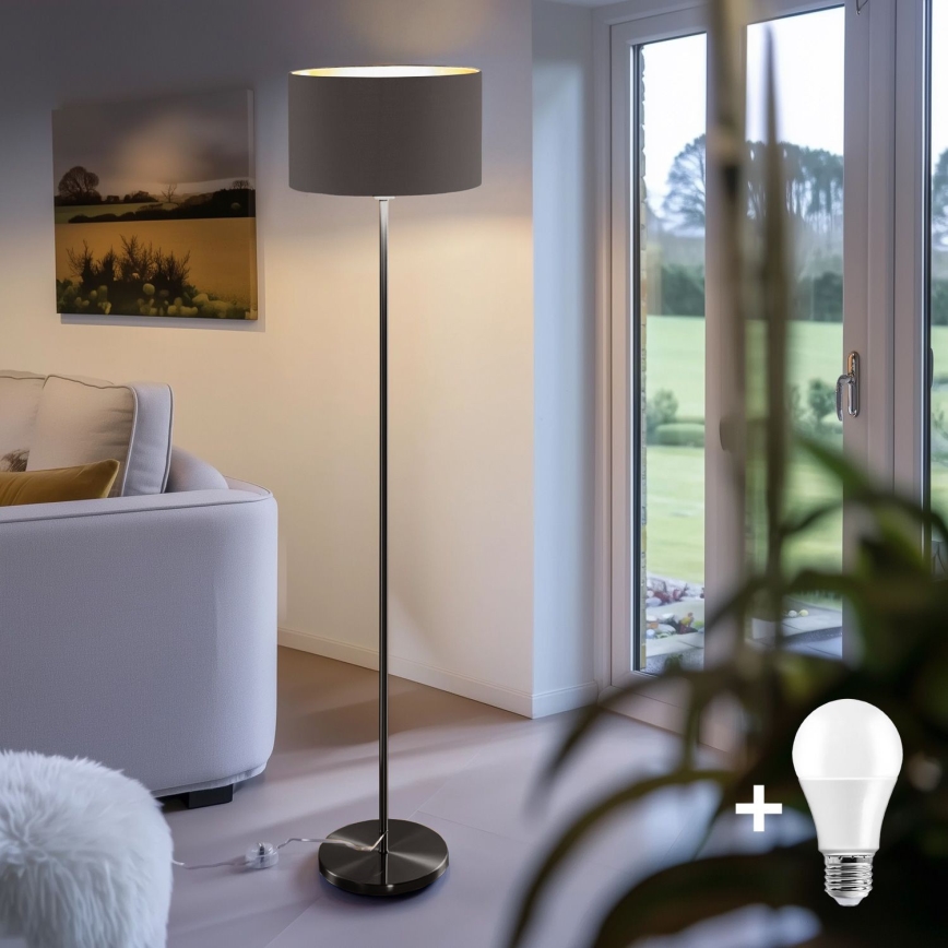 LED-lattiavalaisin TUNJA 1xE27/20W/230V Ø 38 cm musta/ruskea