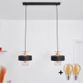 LED LED-kattokruunu johdossa VOLTA 2xE27/15W/230V musta/kulta