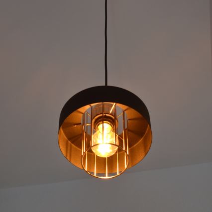 LED LED-kattokruunu johdossa VOLTA 2xE27/15W/230V musta/kulta