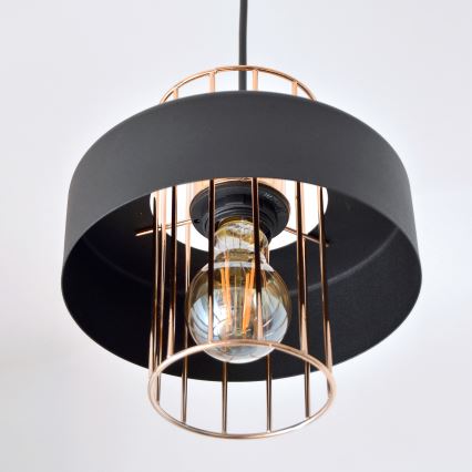 LED LED-kattokruunu johdossa VOLTA 2xE27/15W/230V musta/kulta
