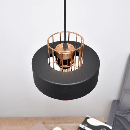 LED LED-kattokruunu johdossa VOLTA 2xE27/15W/230V musta/kulta