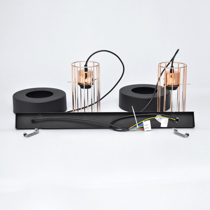 LED LED-kattokruunu johdossa VOLTA 2xE27/15W/230V musta/kulta