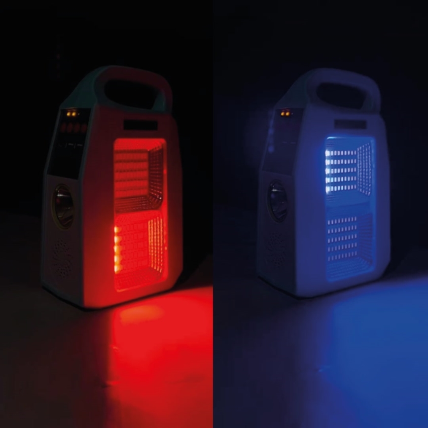 LED Monitoiminen aurinko lamppu kaiuttimella ja virtapankki LED/5W/7200mAh IP65