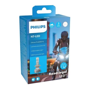 LED Moottoripyörän polttimo Philips 11972 U6000 X1 H7 PX26d/20W/12V 5800K
