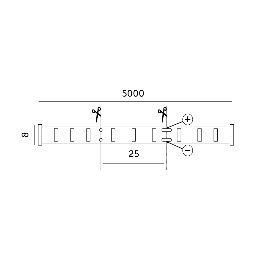 LED-nauha LED/50W/12V 5 m 3000K IP65