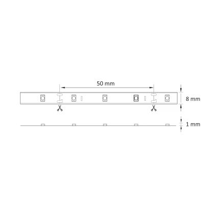LED-nauha 5m LED/10W/12V IP20 6500K