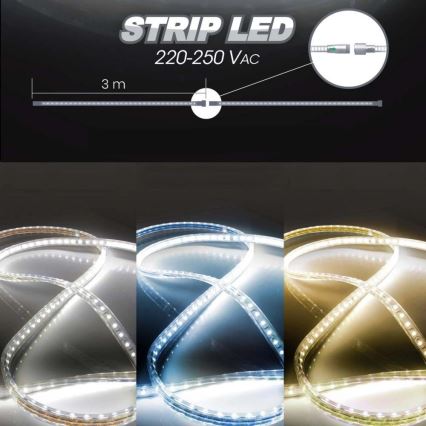 LED-nauha EASY CONNECT LED/14,4W/230V 3m IP67 kylmänvalkoinen