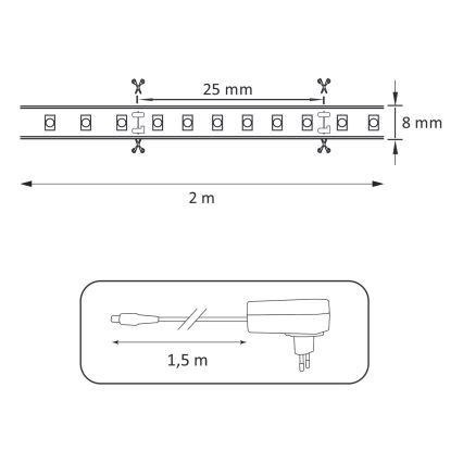 LED-nauha LED / 18W / 12V 2m 4000K IP65